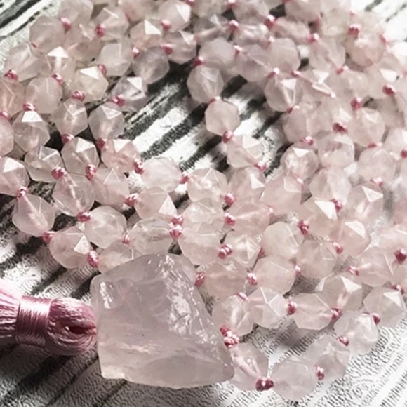 LOVE faceted Rose quartz Meditation Mala necklace✨ - Picture 3 of 5
